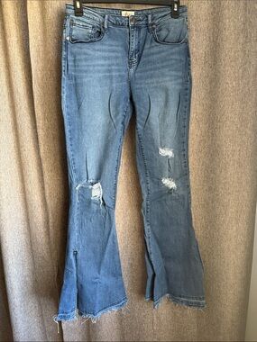 Shyanne Medium Blue Distressed Flare Jeans